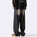 Men's Clothing New Retro Old Washed Handsome High Street Loose Straight Casual Trousers_mkmklike.com