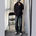 American Retro Blue Jeans Boys Wear Autumn High-end Casual Pants Trendy Loose Straight Wide-leg Trousers_mkmklike.com