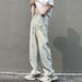 Vintage Washed Distressed Jeans – Oversized Straight-Leg Denim With Artful Rips (S-XXXL, Lightweight Cotton, 90s Streetwear Revival)_mkmklike.com