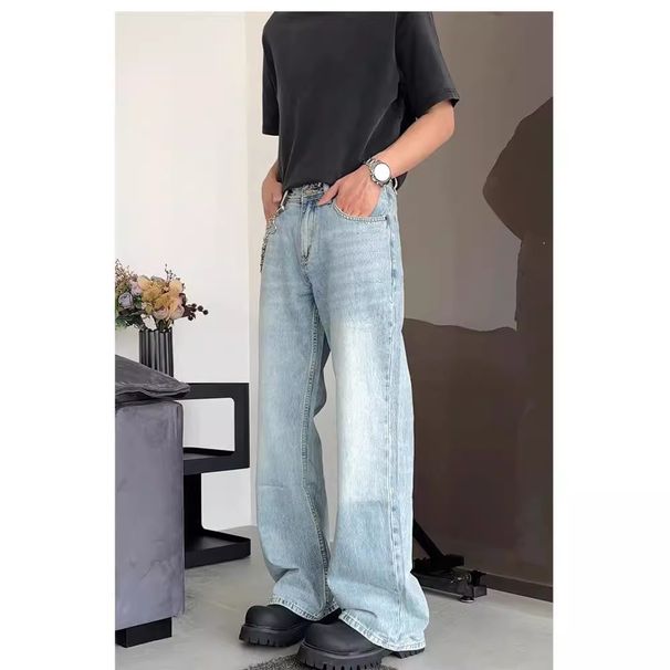 Men's Clothing Men's Light Blue Vintage Flared Jeans - Cleanfit High Street Style, Slimming & Stretchy Comfort For Everyday Wear_mkmklike.com