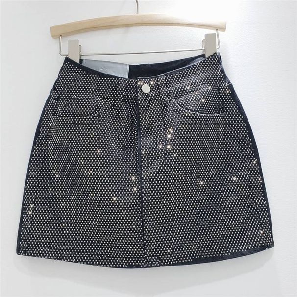 European Personalized Letter Print High Waist Denim Short Skirt Women Summer New Style Stylish A Line Half Length Hip Skirt Trend_mkmklike.com