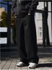 Men's Wide Leg Jeans Straight Leg Trousers Loose Fit Mid Waist Cotton Long Pants Black Light Blue_mkmklike.com