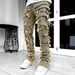 Men's Slim Fit Straight Leg Jeans - Vintage Blue Denim With Frayed Details & Streetwear Style_mkmklike.com