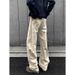American High Retro Pleated Hip-hop Street Style Patchwork Washed Curved Hem Pants, Autumn Loose Plus-size Jeans For Men_mkmklike.com