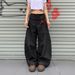 Women's Clothing Retro Inverted Design Scimitar Jeans Trendy Brand Embroidery Thickened Wide Leg Banana Pants For Men And Women_mkmklike.com