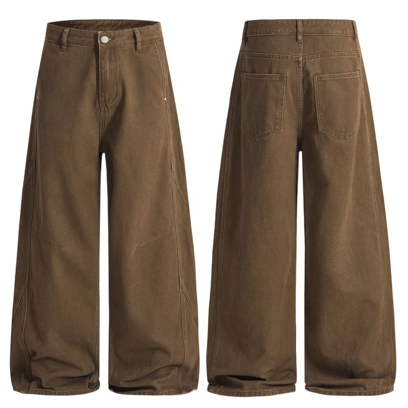 Men's Clothing & Archer0603 & American Retro Deconstructed Design Curved Blade Jeans Men's New Loose Casual Long Trousers Trendy_mkmklike.com