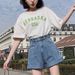 Women's Clothing Cotton Elastic Large Size Denim Shorts Women Summer Thin Style Net Celebrity Slim Loose High Waist A Wide Leg Shorts Women_mkmklike.com