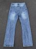 Men's Ice Blue Distressed Jeans - Cracked Wash Straight-Leg Denim Pants (Light Blue, S-XXL)_mkmklike.com