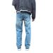 Vintage Light Blue Denim Jeans for Men Classic Straight Leg Casual Trousers Comfortable Fit_mkmklike.com