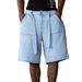 Men's Clothing Summer Casual Style Wide Leg Cargo Shorts Sporty Loose Fit Five Point Street Jeans_mkmklike.com