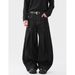 2025 New Fashion Brand Design Black Pleated Jeans Men's High Street American Retro Loose Wide Pants Machete Pants_mkmklike.com