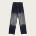 Trendy Ombre Wash Denim Pants For Women Plus Size High-Waisted Loose Fit Jeans ( Streetwear Style, Polyester-Cotton Blend,Printed Design)_mkmklike.com