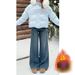 Vintage Blue Flannel-Lined Jeans For Women – High-Waisted Straight-Leg Wide Pants For Plus Size & Pear Shape (S-XXL, Retro Wash)_mkmklike.com