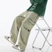 Men's Retro Style Wide Leg Jeans Loose Fit Trendy Cargo Pants High Street Multi Pocket Casual Functional Mid Waist Black Blue_mkmklike.com
