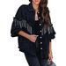 Women's Heavy Duty Style Chain Studded Single Breasted Coat_mkmklike.com