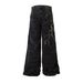Jiayiku 2025 High Street American Washed Micro La Jean Men's Lightning Embroidered Design Wide Leg Pants_mkmklike.com
