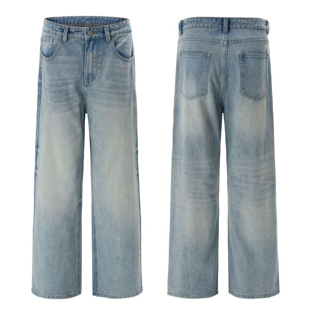 Men's Clothing & Archer0603 & Summer American Style Cleanfit Washed Retro Jeans Men's Straight Leg Loose Fit Trousers_mkmklike.com