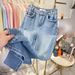 Women's High Waist Rhinestone Embellished Flared Jeans - Trendy Wide Leg Floor-Length Denim Pants For Glamorous Street Style_mkmklike.com