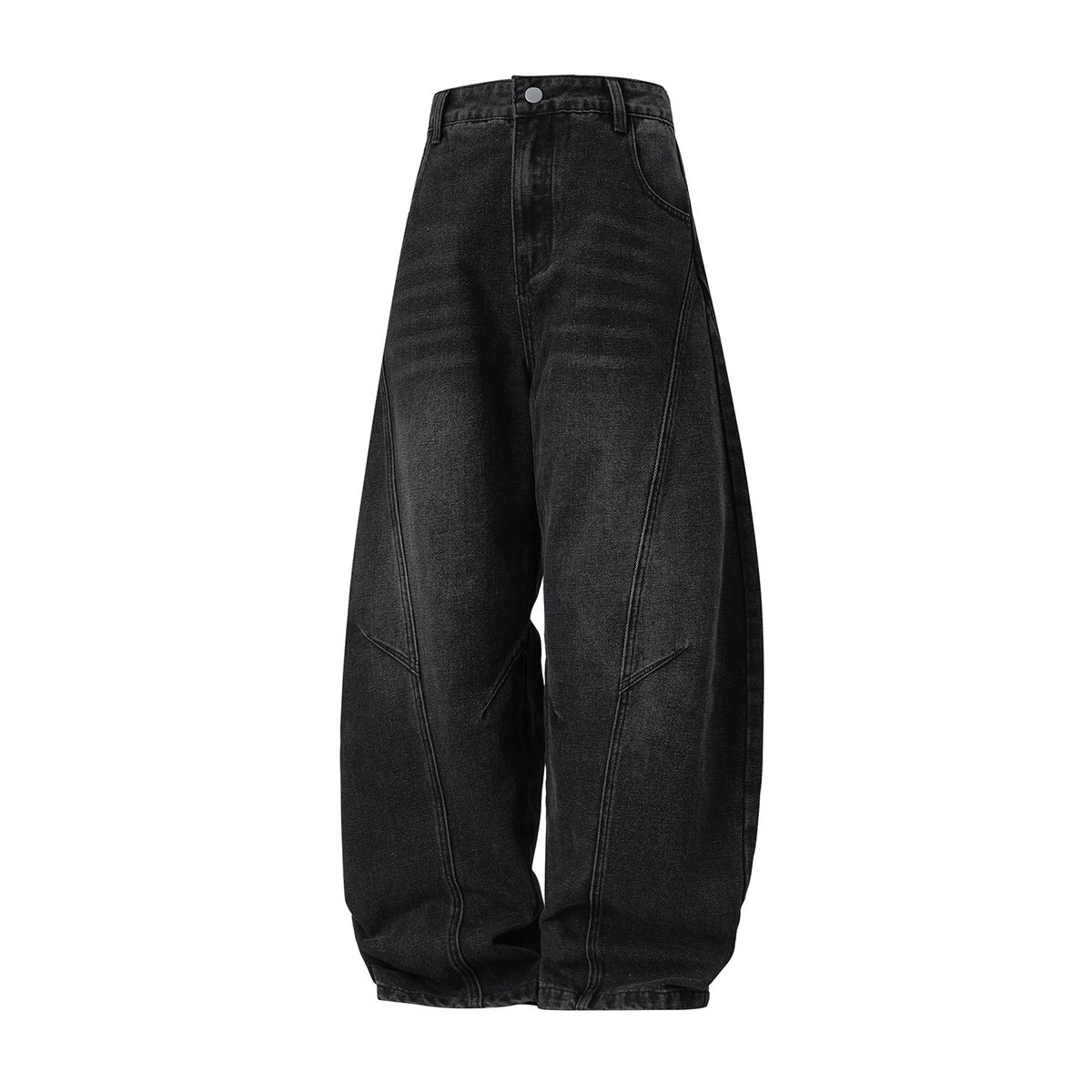Split Structure Old Washed Jeans Men's Autumn New Retro Profile Scimitar Pants Loose Trendy Brand Long Pants_mkmklike.com