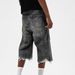 Men's Clothing Retro Washed Distressed Basic Cropped Trousers Casual Loose Solid Color Straight Jeans New_mkmklike.com