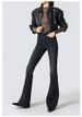 Women's High Waisted Flared Jeans Supermodel Extra Slimming Stretch Denim Black/Gray Tight Fitting Hip Lifting Autumn Style_mkmklike.com