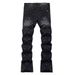 Summer New American-style Trendy Brand Retro Starry Slim-fit Jeans For Men, High Street Fashion, Light And_mkmklike.com