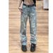 Harajuku Trendy Temperament Versatile Super Hot Ripped Jeans Men's Summer Narrow Version Straight Tube New Style No_mkmklike.com