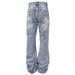 Retro Dirty Fit Jeans – Distressed Lightning Wash Bootcut Denim Pants With Flared Hem (S/M/L/Xl) Fashion Trends_mkmklike.com