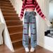 2023 Spring And Autumn New American Style High Street Embroidered Jeans For Women, Loose Wide-Leg Straight High-Waisted_mkmklike.com