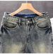 Men's Washed Denim Jeans – Classic Straight-Leg High Street Pants For Casual & Urban Wear (Blue)_mkmklike.com