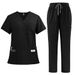 Women's new V-neck split medical overalls, pocket straight pants, men's and women's toiletries_mkmklike.com