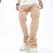 Men's Casual Straight Leg Jeans - Classic Washed Denim Pants For Youth, Comfortable Cotton Blend, Summer Streetwear (XS-XXL)_mkmklike.com