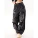 Men's Clothing Star Embroidered Straight Leg Jeans – Heavyweight Distressed Denim With Rhinestone Detailing (S-3XL, Black Wash, No Stretch)_mkmklike.com