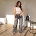 Women's Clothing Washed Denim Cross Hip Hop Straight Trousers_mkmklike.com