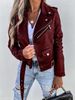 Women's jacket top PU leather jacket motorcycle short zipper_mkmklike.com