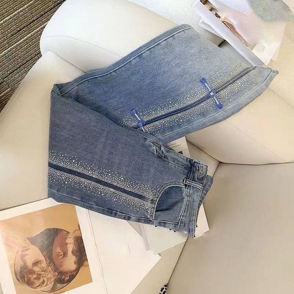 Women's Clothing Fashion Trend Slit Straight Slim Flared Pants_mkmklike.com