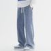 Men's Winter Washed Straight Leg Jeans – Relaxed Fit Low Rise Denim Pants With Artistic Hand-Painted Details (6 Sizes, 5 Colors)_mkmklike.com