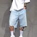 Cross-border Foreign Trade American Style Street Cool Denim For Men, Trendy Brand Loose Straight Five-point Shorts_mkmklike.com