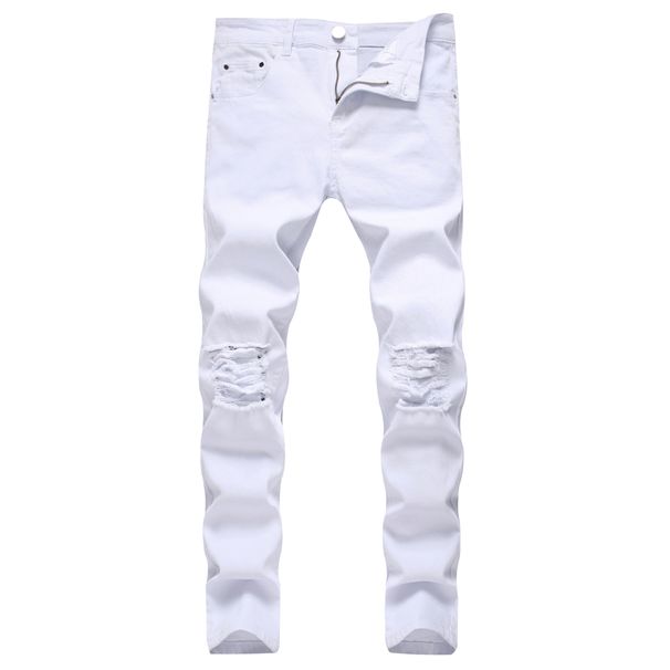 Men's Clothing Spring/Autumn New Men's Casual Ripped Jeans, Slim Fit, Stretch Pants_mkmklike.com