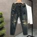 Men's Clothing High Quality Ripped Embroidered Jeans Trendy Loose Flared Pants Spring And Summer Cool Trousers_mkmklike.com