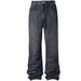 Men's Clothing 25 Autumn American Retro Blue Washed Distressed High Street Flared Jeans_mkmklike.com
