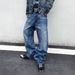 Men's Clothing Men's Retro Hip Hop Wide Leg Jeans Style Street Fashion Loose Long Pants Trendy Drape Washed Denim_mkmklike.com