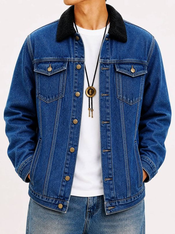 Men's Casual Denim Jacket Handsome Trendy American Youth Style Spring Autumn Versatile Top_mkmklike.com