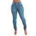 Summer New High-waisted Stretch Jeans For Plus-size Women, Buttoned, Tummy-control Pencil Pants, Slim-fit,_mkmklike.com