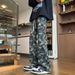 Spring And Autumn New American Jeans Men's High Street Trendy Brand Camouflage Work Loose Straight Wide Leg Casual Long_mkmklike.com