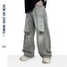 Trendy High Street Distressed Denim Pants With Splatter Paint & Ripped Details - Oversized Wide Leg Jeans For Men & Women (S-XXL)_mkmklike.com