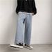 Men's Clothing Jeans Men's Hong Kong Trend Brand Straight Loose Pants Spring And Autumn American High Street Vibe Wide Leg Mopping Daddy Trousers_mkmklike.com