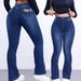 Black Flared Bell Bottom Jeans For Women – High Waist Retro 70s Disco Pants With Stretch (S-XXL, Vintage Wide Leg)_mkmklike.com