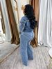 Women's Clothing Internet Celebrity Street Blasting Washed Blue Denim Two Piece Suit Pants Spring And Autumn New Women's Clothing_mkmklike.com