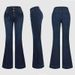 Elastic Slim Fit Splicing Flared Denim Trousers High Waist Fashionable Slim Hot Girl Trousers_mkmklike.com